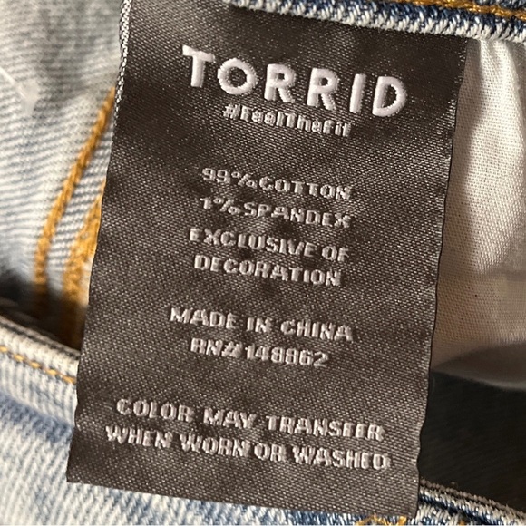 Torrid High Rise Straight Cropped Distressed Plus Size Sequin Jeans - Picture 6 of 6